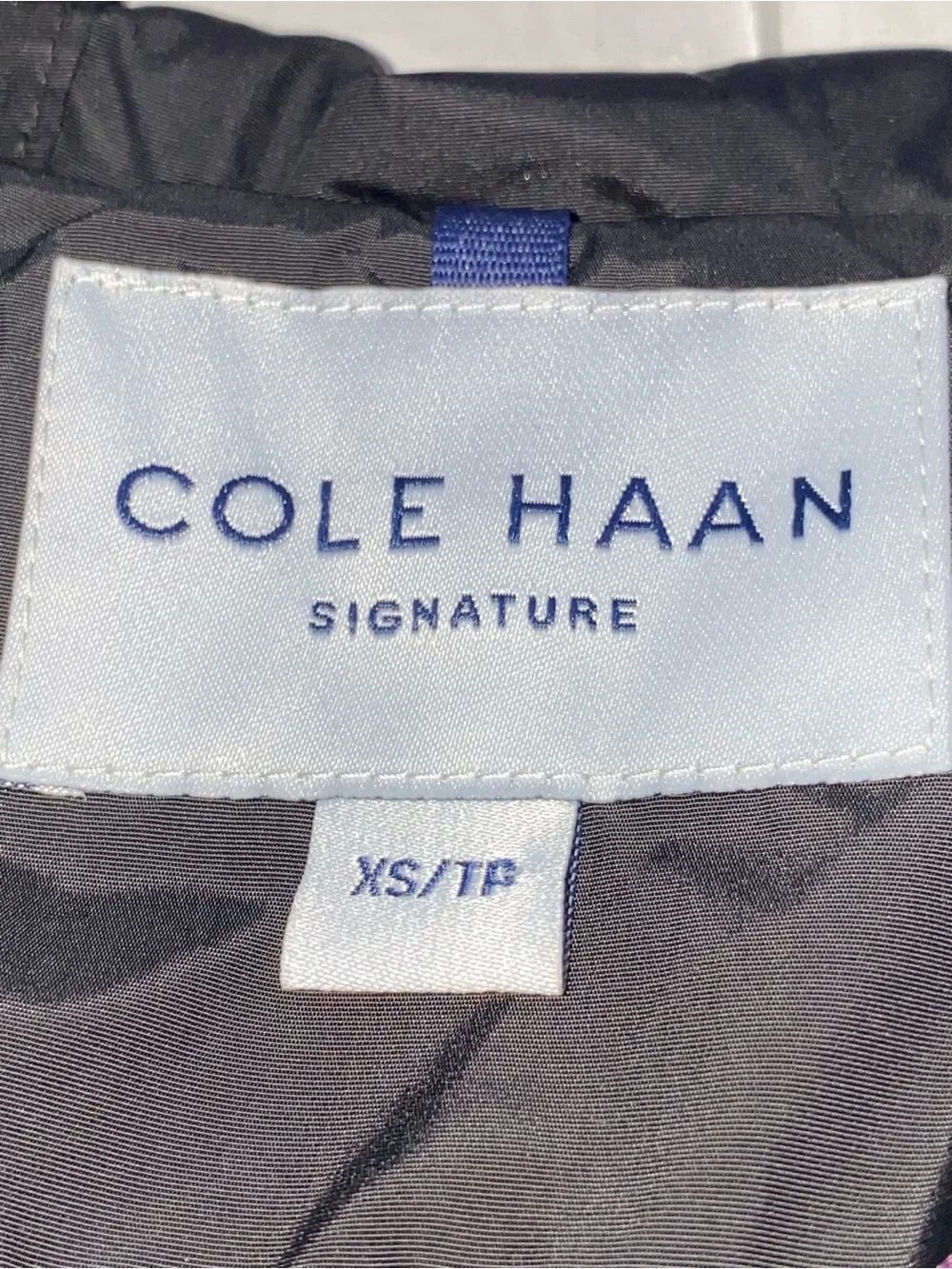 Cole Haan Women's Signature Hooded‎ Rain Jacket Black Gold Hardware Size XS